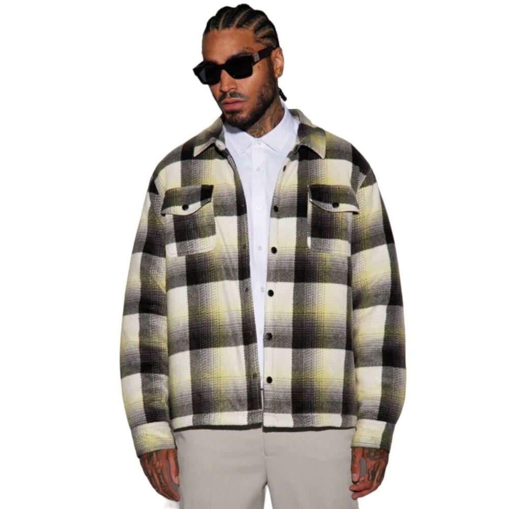 Check Out Flannel Shacket Jacket Men's